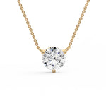 Three Prong Round Diamond Pendant
