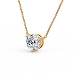 Three Prong Round Diamond Pendant