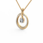 Oval Diamond Side Stone Pendant